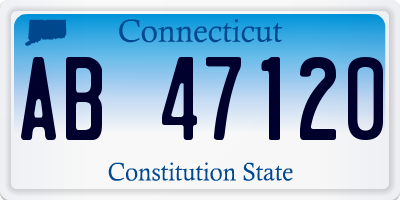 CT license plate AB47120