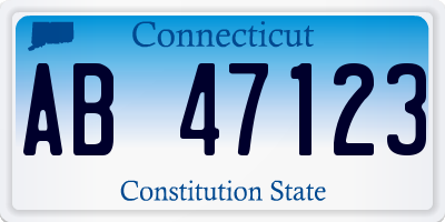 CT license plate AB47123