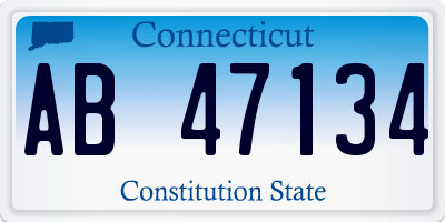 CT license plate AB47134