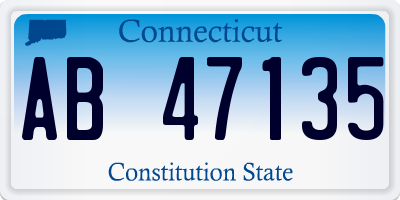 CT license plate AB47135