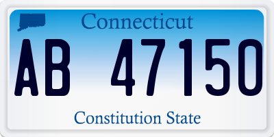 CT license plate AB47150