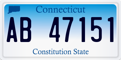 CT license plate AB47151