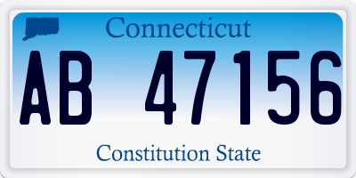 CT license plate AB47156