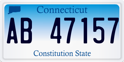 CT license plate AB47157