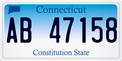 CT license plate AB47158