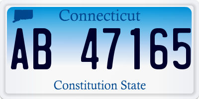 CT license plate AB47165