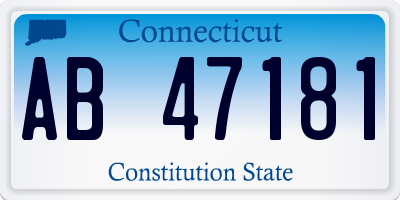 CT license plate AB47181