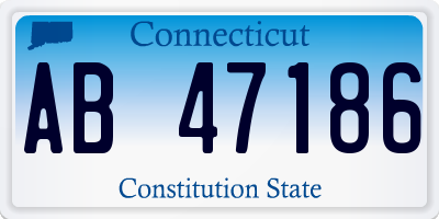 CT license plate AB47186