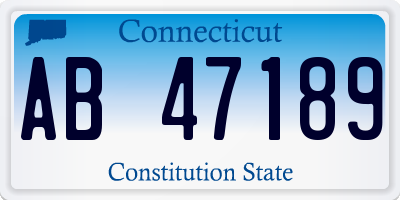 CT license plate AB47189
