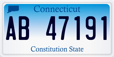 CT license plate AB47191