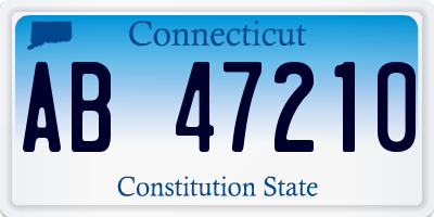 CT license plate AB47210