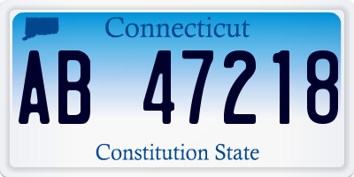 CT license plate AB47218