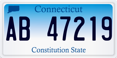 CT license plate AB47219