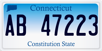 CT license plate AB47223