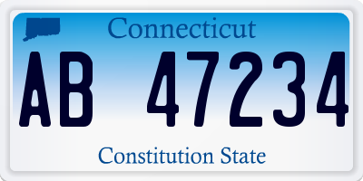 CT license plate AB47234