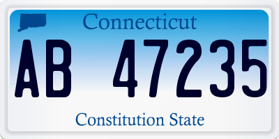 CT license plate AB47235