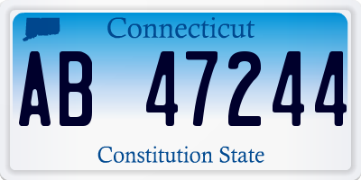 CT license plate AB47244