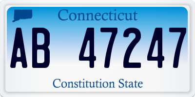 CT license plate AB47247