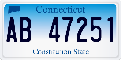 CT license plate AB47251