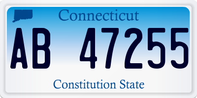 CT license plate AB47255