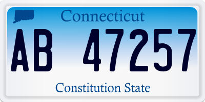 CT license plate AB47257