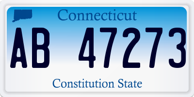 CT license plate AB47273