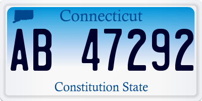 CT license plate AB47292