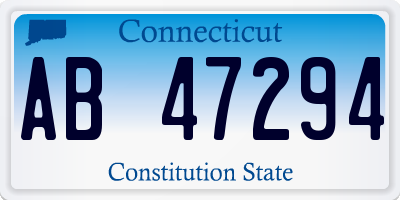 CT license plate AB47294