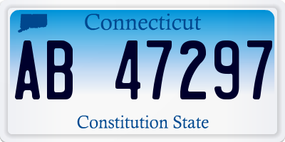 CT license plate AB47297