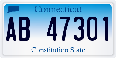 CT license plate AB47301