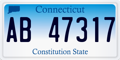 CT license plate AB47317