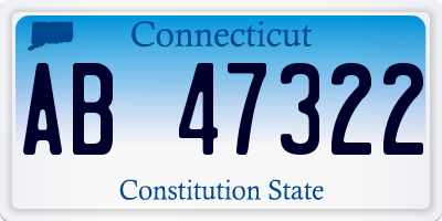 CT license plate AB47322