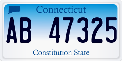 CT license plate AB47325