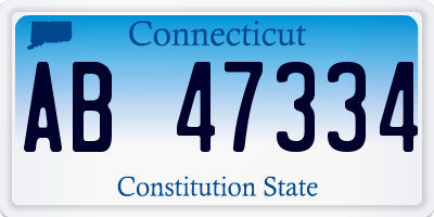 CT license plate AB47334