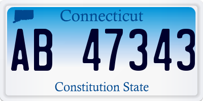 CT license plate AB47343