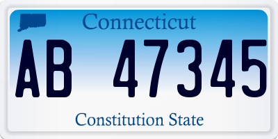 CT license plate AB47345