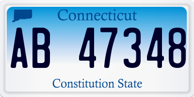 CT license plate AB47348