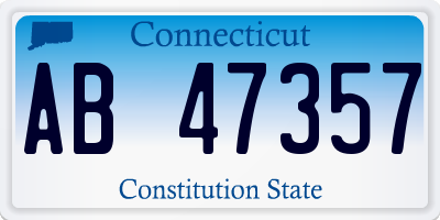 CT license plate AB47357