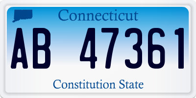 CT license plate AB47361