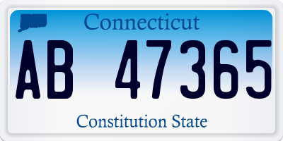 CT license plate AB47365