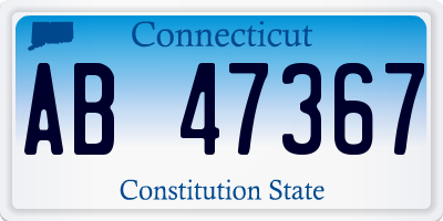 CT license plate AB47367