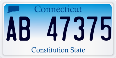 CT license plate AB47375