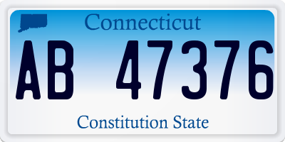 CT license plate AB47376