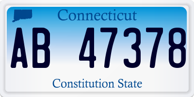 CT license plate AB47378