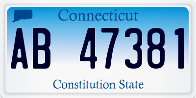 CT license plate AB47381