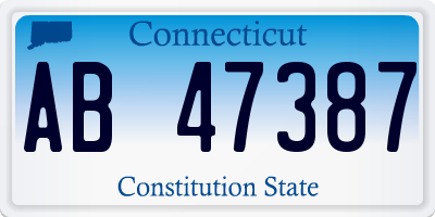 CT license plate AB47387