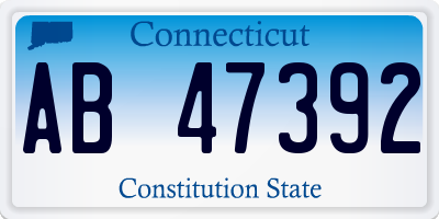 CT license plate AB47392