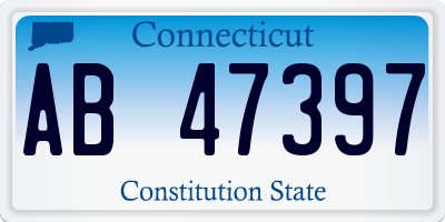 CT license plate AB47397