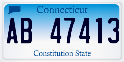 CT license plate AB47413