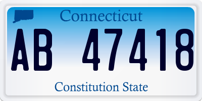 CT license plate AB47418